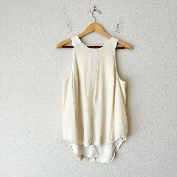 NWOT RAG & BONE S/L Hi-Low Silk Asymmetrical Tank Top in Cream/White - Picture 1 of 9